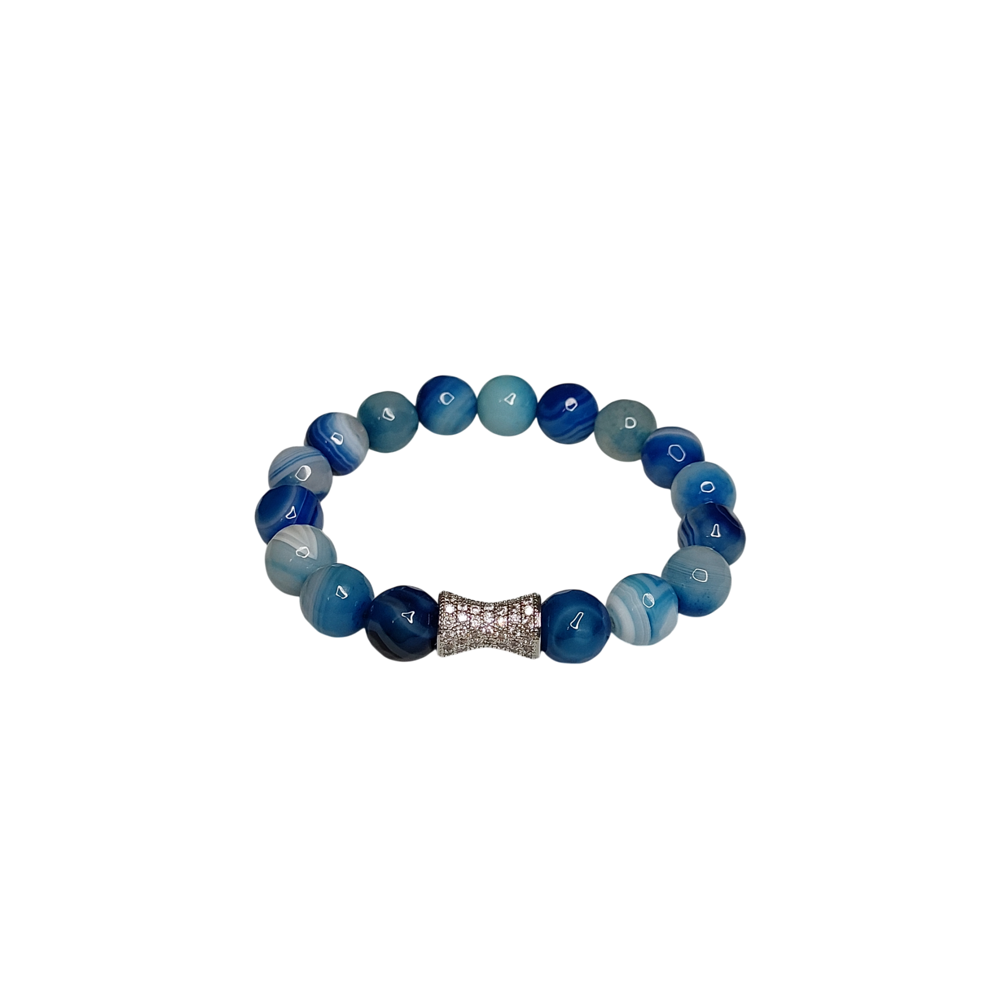 Браслет з синім агатом